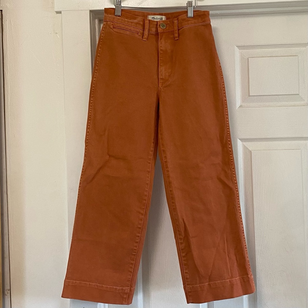 Madewell Orange Wide Leg Jeans